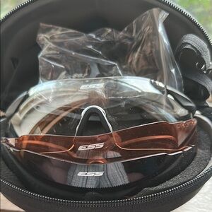 ESS Clear and Brown Protective Glasses with Case